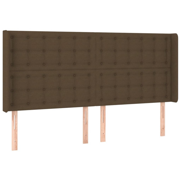 Wezgłowie Brąz 163 x 16 x 118/128 cm Tkanina vidaXL 521327