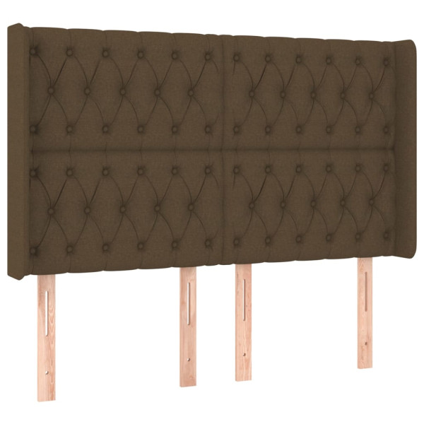 Wezgłowie Brąz 163 x 16 x 118/128 cm Tkanina vidaXL 380002