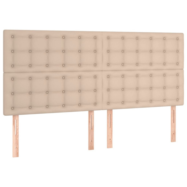 Wezgłowie Brąz 200 x 5 x 118/128 cm Sztuczna skóra vidaXL 535486