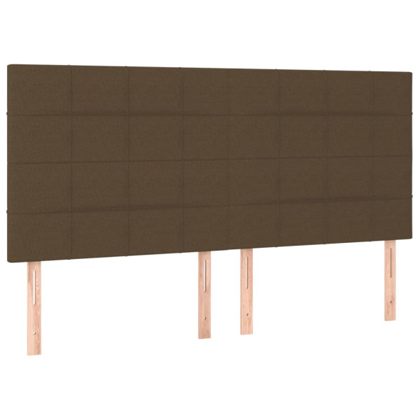 Wezgłowie Brąz 200 x 5 x 118/128 cm Tkanina vidaXL 535021