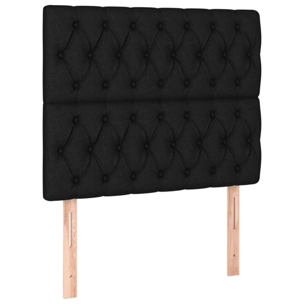 Wezgłowie Czarny 100 x 7 x 118/128 cm Tkanina vidaXL 527571