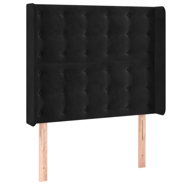 Wezgłowie Czarny 103 x 16 x 118/128 cm Aksamit vidaXL 521362