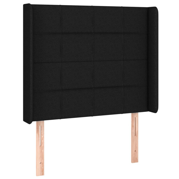 Wezgłowie Czarny 103 x 16 x 118/128 cm Tkanina vidaXL 521974