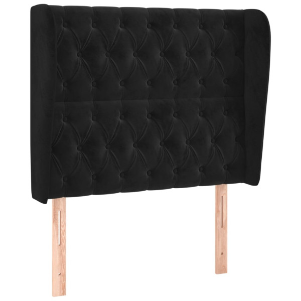 Wezgłowie Czarny 103 x 23 x 118/128 cm Aksamit vidaXL 521517