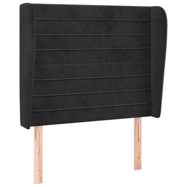 Wezgłowie Czarny 103 x 23 x 118/128 cm Aksamit vidaXL 501328