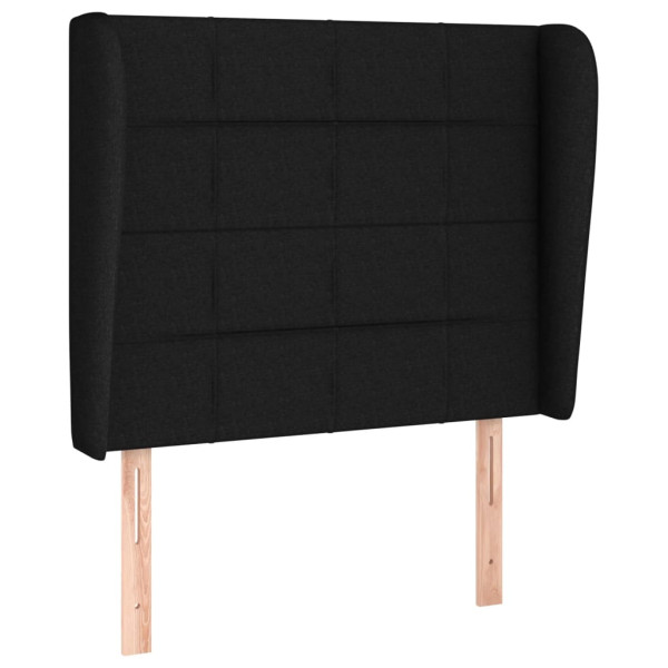 Wezgłowie Czarny 103 x 23 x 118/128 cm Tkanina vidaXL 521331
