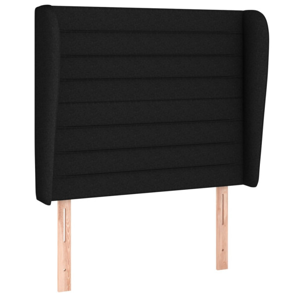 Wezgłowie Czarny 103 x 23 x 118/128 cm Tkanina vidaXL 521492