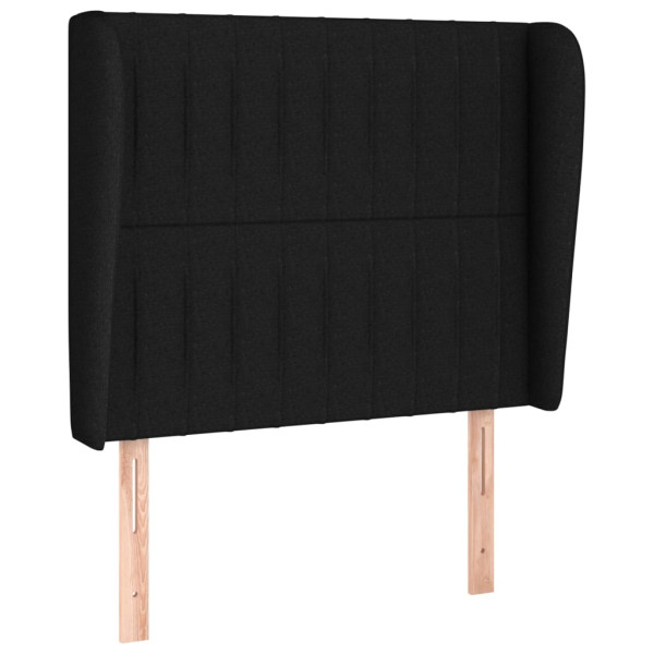 Wezgłowie Czarny 103 x 23 x 118/128 cm Tkanina vidaXL 497512