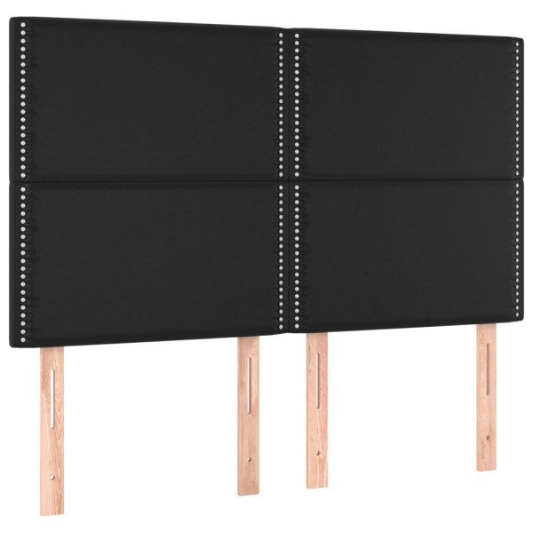 Wezgłowie Czarny 144 cm Sztuczna skóra Wysoki vidaXL 380030