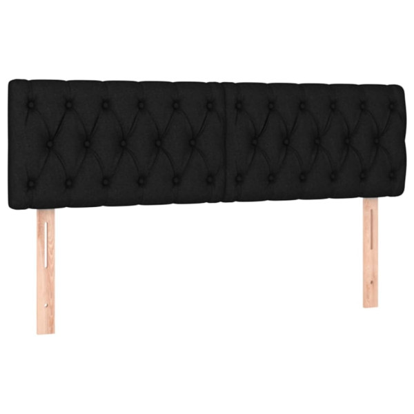 Wezgłowie Czarny 144 cm Tkanina Low vidaXL 380809