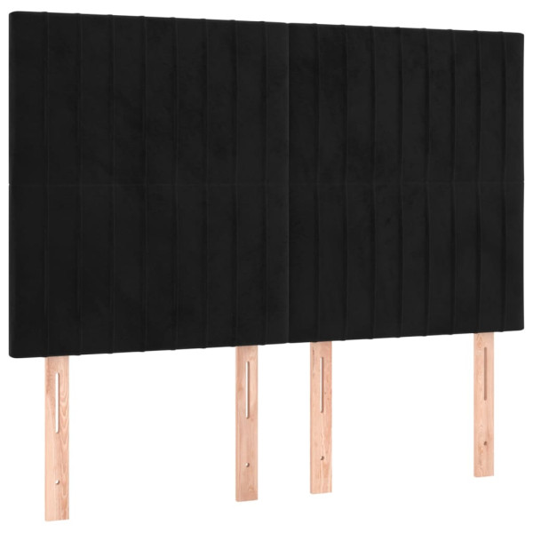 Wezgłowie Czarny 144 x 5 x 118/128 cm Aksamit vidaXL 532440