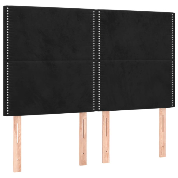 Wezgłowie Czarny 144 x 5 x 118/128 cm Aksamit vidaXL 532522