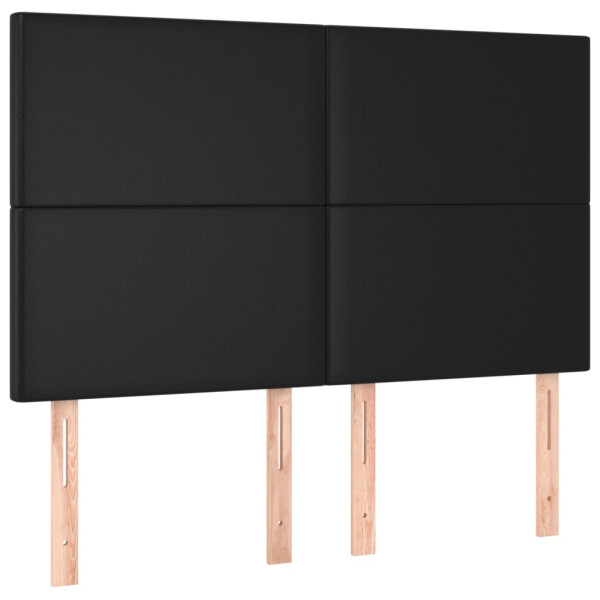 Wezgłowie Czarny 144 x 5 x 118/128 cm Sztuczna skóra vidaXL 533453
