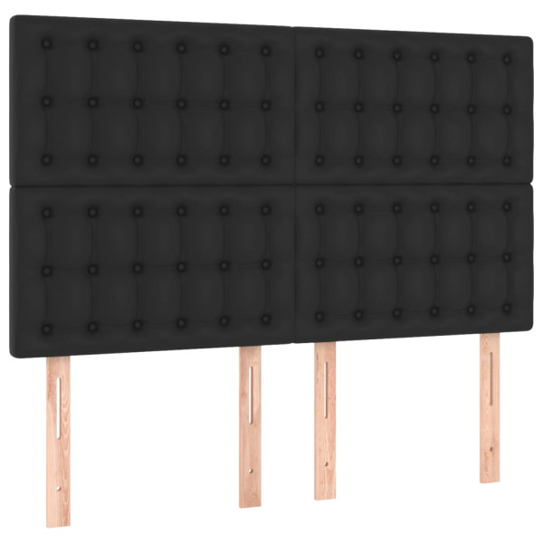 Wezgłowie Czarny 144 x 5 x 118/128 cm Sztuczna skóra vidaXL 533485