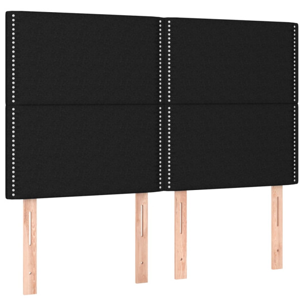 Wezgłowie Czarny 144 x 5 x 118/128 cm Tkanina vidaXL 533386