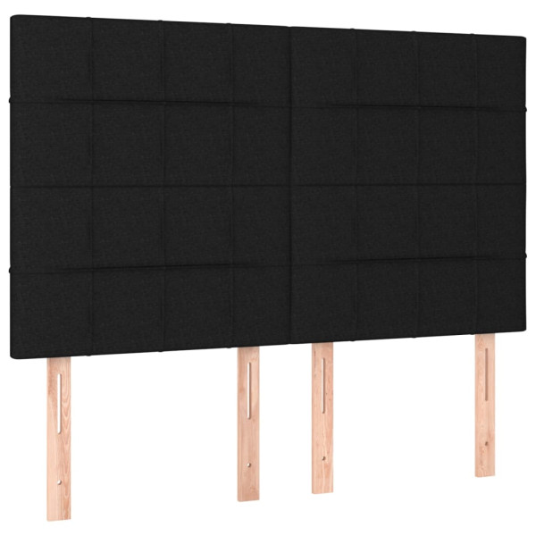 Wezgłowie Czarny 144 x 5 x 118/128 cm Tkanina vidaXL 533515