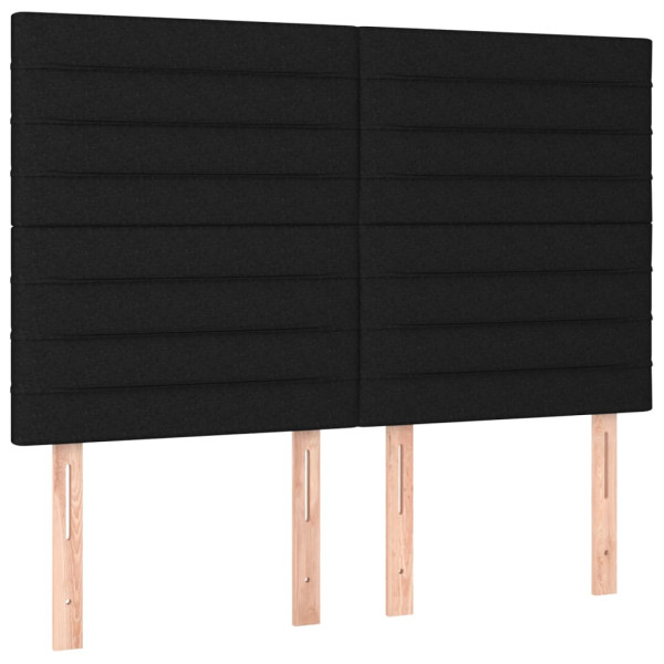 Wezgłowie Czarny 144 x 5 x 118/128 cm Tkanina vidaXL 535075