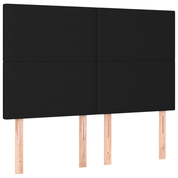 Wezgłowie Czarny 144 x 5 x 118/128 cm Tkanina vidaXL 532470