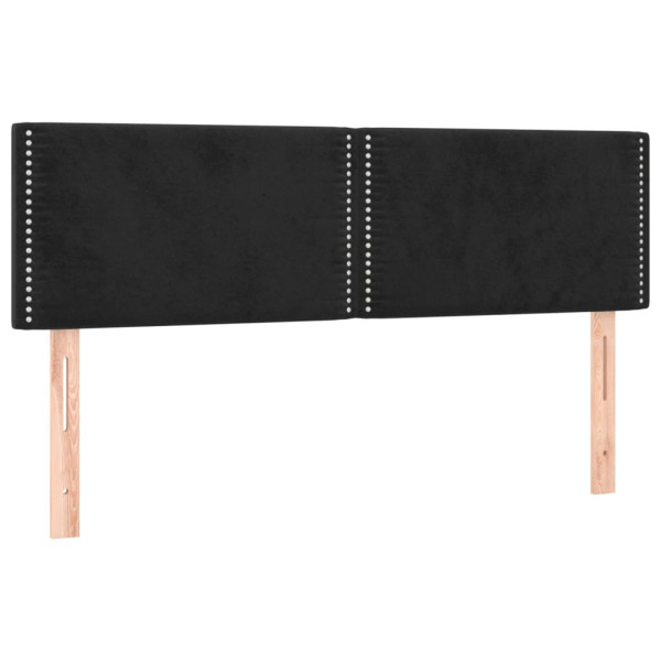 Wezgłowie Czarny 144 x 5 x 78/88 cm Aksamit vidaXL 532478