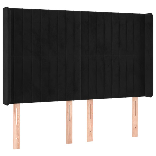 Wezgłowie Czarny 147 x 16 x 118/128 cm Aksamit vidaXL 533213