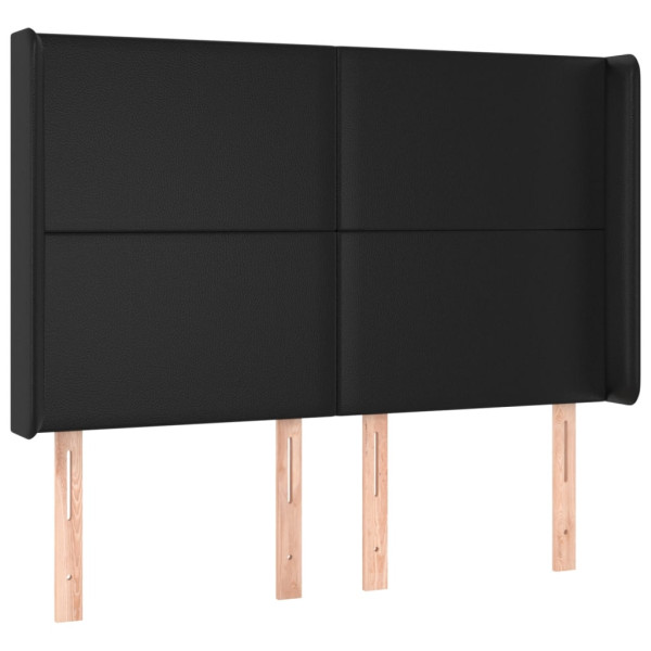 Wezgłowie Czarny 147 x 16 x 118/128 cm Sztuczna skóra vidaXL 532382