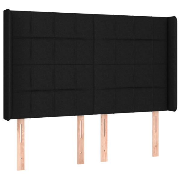Wezgłowie Czarny 147 x 16 x 118/128 cm Tkanina vidaXL 532472