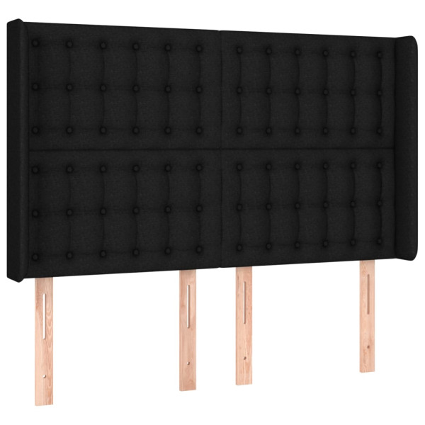 Wezgłowie Czarny 147 x 16 x 118/128 cm Tkanina vidaXL 532547