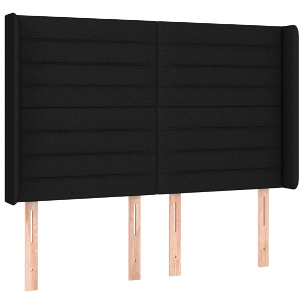 Wezgłowie Czarny 147 x 16 x 118/128 cm Tkanina vidaXL 533277