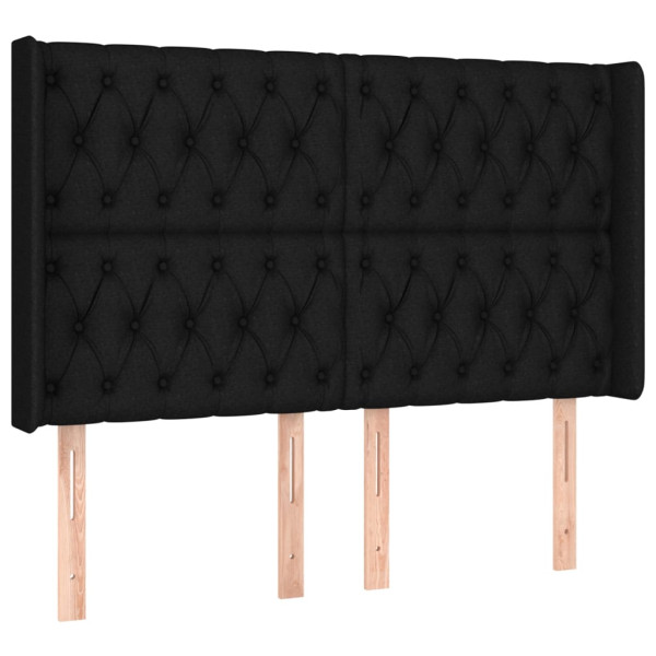 Wezgłowie Czarny 147 x 16 x 118/128 cm Tkanina vidaXL 535464