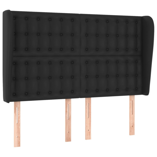 Wezgłowie Czarny 147 x 23 x 118/128 cm Sztuczna skóra vidaXL 521247