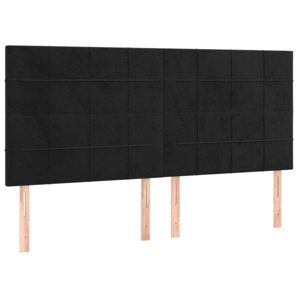 Wezgłowie Czarny 160 x 5 x 118/128 cm Aksamit vidaXL 533513