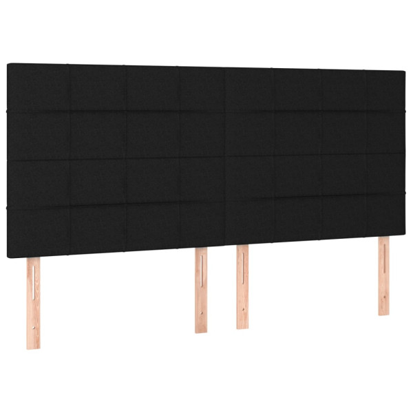 Wezgłowie Czarny 160 x 5 x 118/128 cm Tkanina vidaXL 535478
