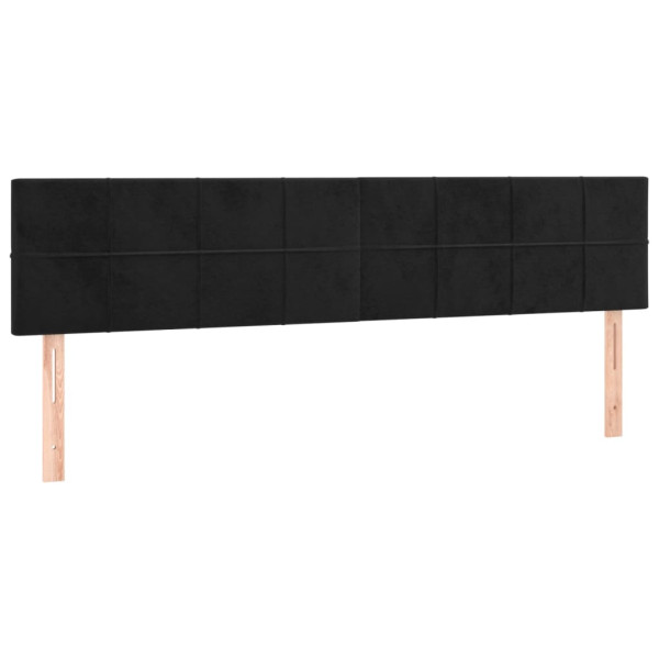 Wezgłowie Czarny 160 x 5 x 78/88 cm Aksamit vidaXL 533586