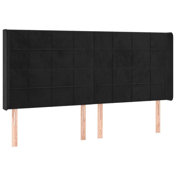 Wezgłowie Czarny 163 x 16 x 118/128 cm Aksamit vidaXL 521058