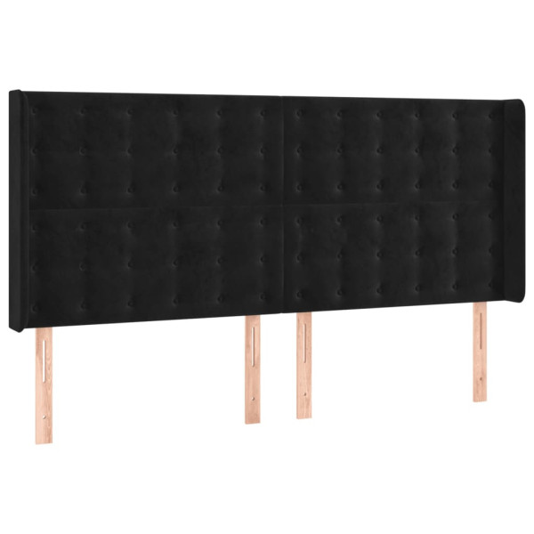Wezgłowie Czarny 163 x 16 x 118/128 cm Aksamit vidaXL 521378