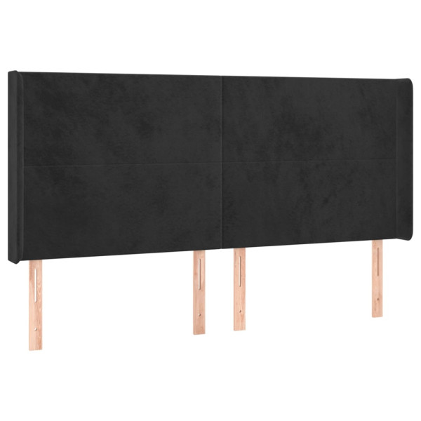 Wezgłowie Czarny 163 x 16 x 118/128 cm Aksamit vidaXL 136246