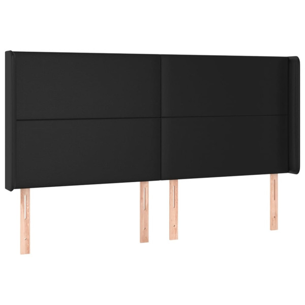 Wezgłowie Czarny 163 x 16 x 118/128 cm Sztuczna skóra vidaXL 521355