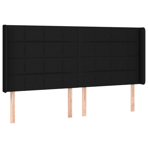 Wezgłowie Czarny 163 x 16 x 118/128 cm Tkanina vidaXL 521300