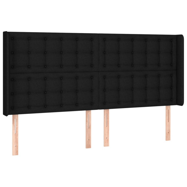 Wezgłowie Czarny 163 x 16 x 118/128 cm Tkanina vidaXL 521476