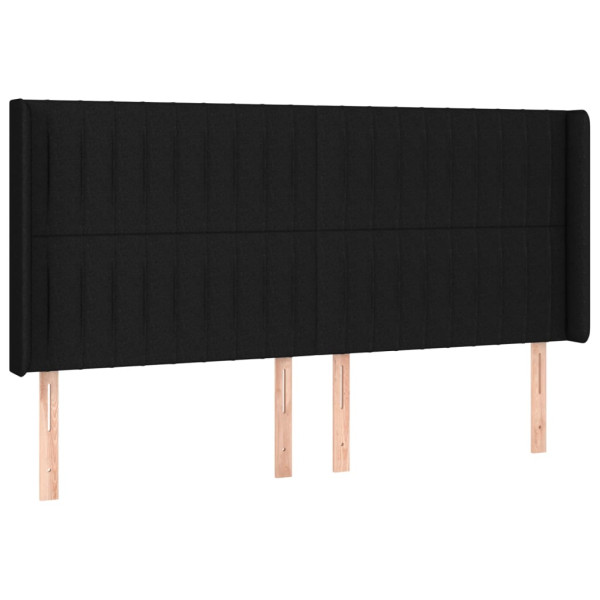 Wezgłowie Czarny 163 x 16 x 118/128 cm Tkanina vidaXL 619659