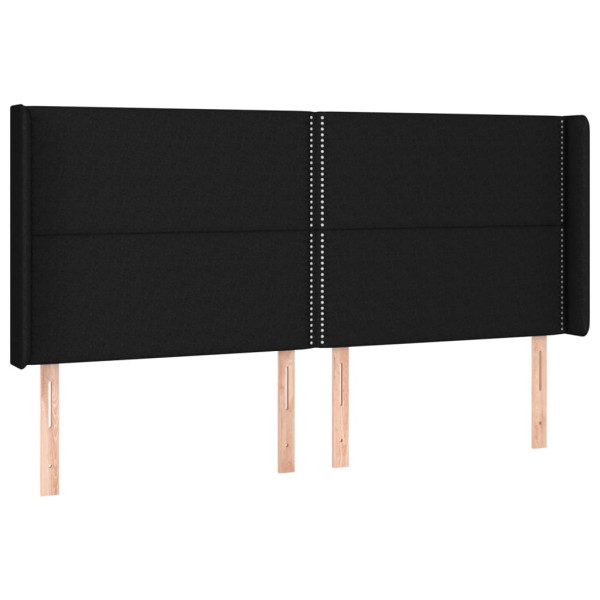 Wezgłowie Czarny 163 x 16 x 118/128 cm Tkanina vidaXL 379881