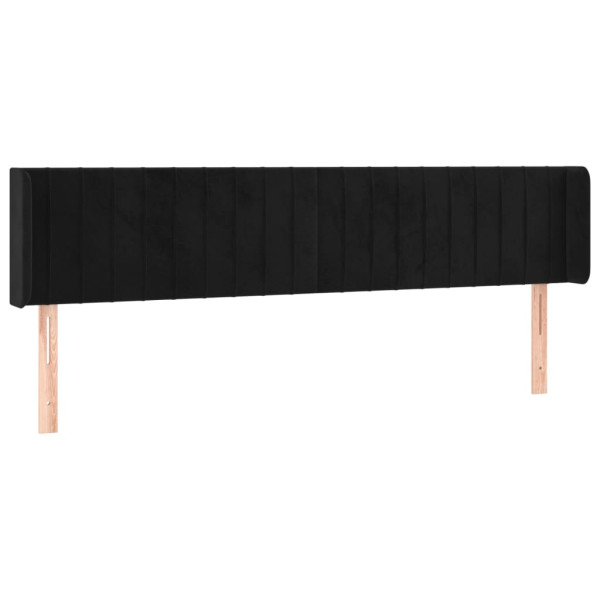 Wezgłowie Czarny 163 x 16 x 78/88 cm Aksamit vidaXL 380049