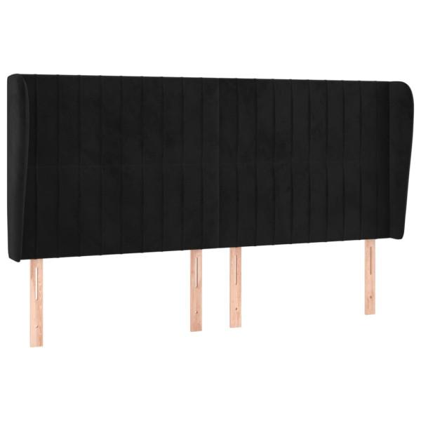 Wezgłowie Czarny 163 x 23 x 118/128 cm Aksamit vidaXL 379846
