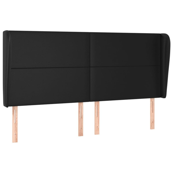 Wezgłowie Czarny 163 x 23 x 118/128 cm Sztuczna skóra vidaXL 521340