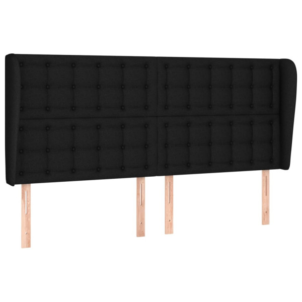 Wezgłowie Czarny 163 x 23 x 118/128 cm Tkanina vidaXL 521352
