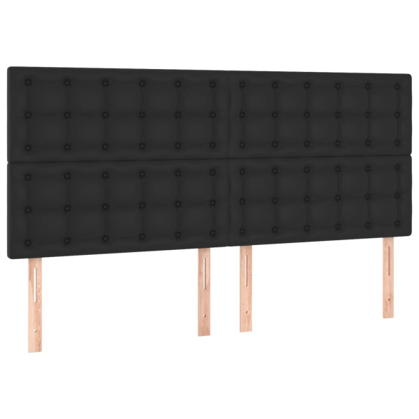 Wezgłowie Czarny 180 x 5 x 118/128 cm Sztuczna skóra vidaXL 533481