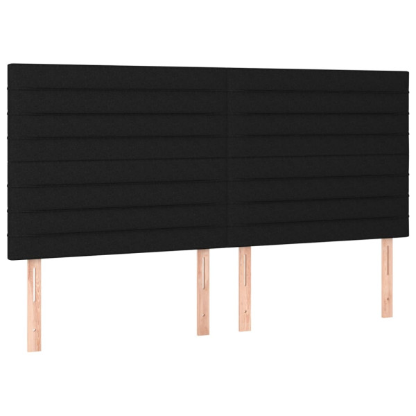 Wezgłowie Czarny 180 x 5 x 118/128 cm Tkanina vidaXL 533382