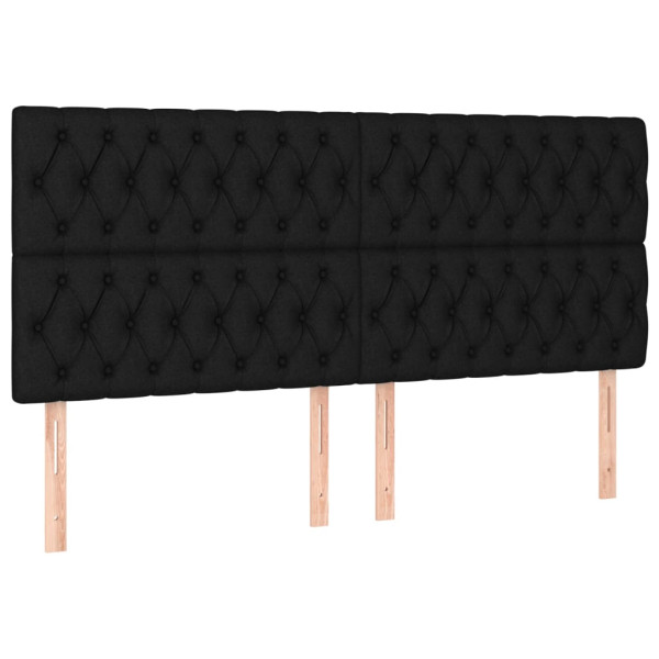 Wezgłowie Czarny 180 x 7 x 118/128 cm Tkanina vidaXL 517484