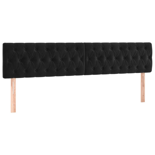 Wezgłowie Czarny 180 x 7 x 78/88 cm Aksamit vidaXL 533534