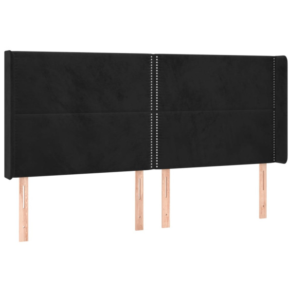 Wezgłowie Czarny 183 x 16 x 118/128 cm Aksamit vidaXL 317438